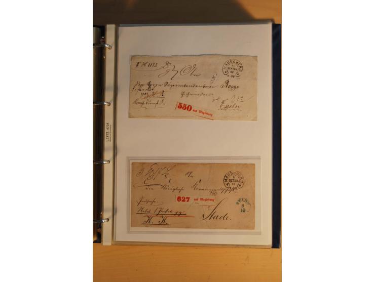 HUFEISENSTEMPEL: 1865/80 (ca.), sehr reichhaltige Sammlung auf losen Marken, Briefstücken und vielen Briefen, Karten, Ganzsac
