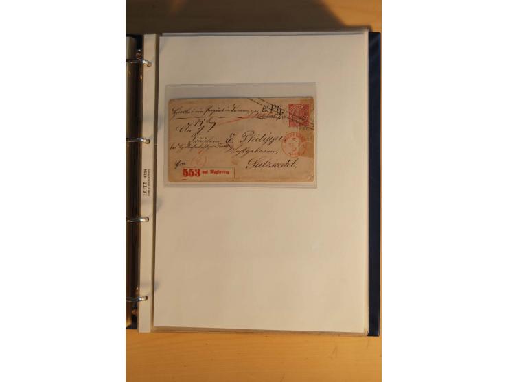 HUFEISENSTEMPEL: 1865/80 (ca.), sehr reichhaltige Sammlung auf losen Marken, Briefstücken und vielen Briefen, Karten, Ganzsac