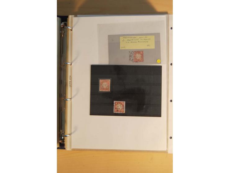 HUFEISENSTEMPEL: 1865/80 (ca.), sehr reichhaltige Sammlung auf losen Marken, Briefstücken und vielen Briefen, Karten, Ganzsac