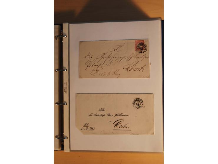 HUFEISENSTEMPEL: 1865/80 (ca.), sehr reichhaltige Sammlung auf losen Marken, Briefstücken und vielen Briefen, Karten, Ganzsac