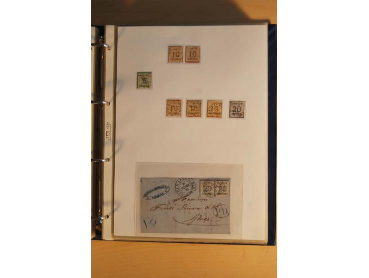 HUFEISENSTEMPEL: 1865/80 (ca.), sehr reichhaltige Sammlung auf losen Marken, Briefstücken und vielen Briefen, Karten, Ganzsac