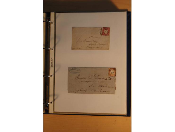 HUFEISENSTEMPEL: 1865/80 (ca.), sehr reichhaltige Sammlung auf losen Marken, Briefstücken und vielen Briefen, Karten, Ganzsac