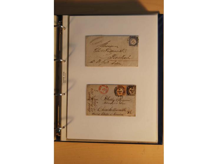 HUFEISENSTEMPEL: 1865/80 (ca.), sehr reichhaltige Sammlung auf losen Marken, Briefstücken und vielen Briefen, Karten, Ganzsac