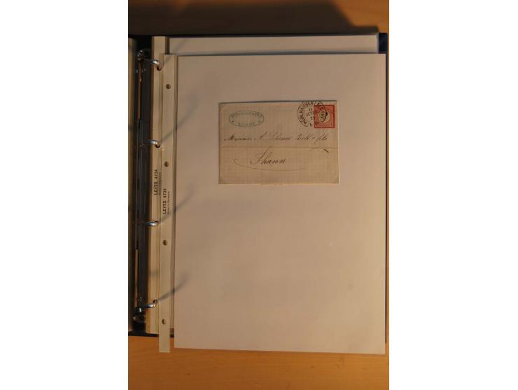 HUFEISENSTEMPEL: 1865/80 (ca.), sehr reichhaltige Sammlung auf losen Marken, Briefstücken und vielen Briefen, Karten, Ganzsac