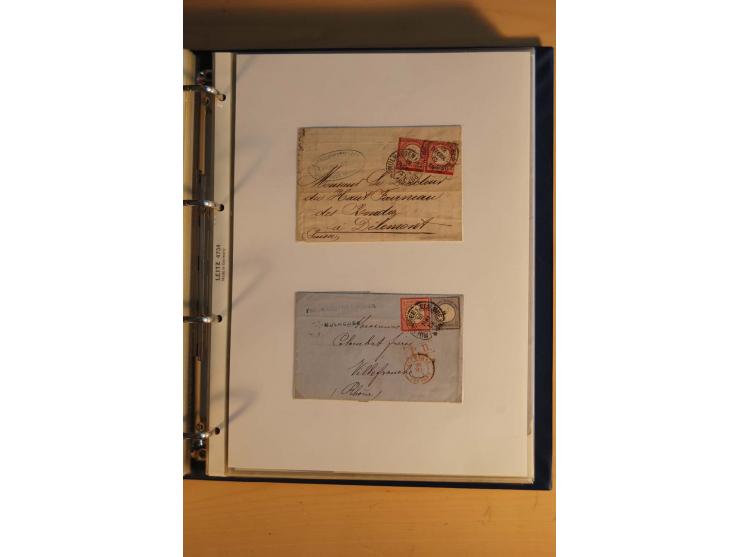 HUFEISENSTEMPEL: 1865/80 (ca.), sehr reichhaltige Sammlung auf losen Marken, Briefstücken und vielen Briefen, Karten, Ganzsac
