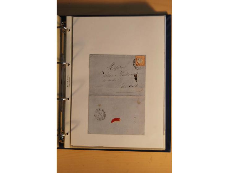 HUFEISENSTEMPEL: 1865/80 (ca.), sehr reichhaltige Sammlung auf losen Marken, Briefstücken und vielen Briefen, Karten, Ganzsac