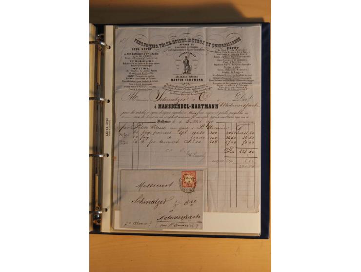 HUFEISENSTEMPEL: 1865/80 (ca.), sehr reichhaltige Sammlung auf losen Marken, Briefstücken und vielen Briefen, Karten, Ganzsac