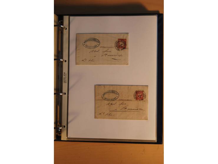 HUFEISENSTEMPEL: 1865/80 (ca.), sehr reichhaltige Sammlung auf losen Marken, Briefstücken und vielen Briefen, Karten, Ganzsac