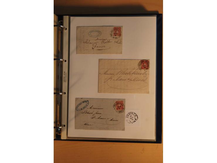 HUFEISENSTEMPEL: 1865/80 (ca.), sehr reichhaltige Sammlung auf losen Marken, Briefstücken und vielen Briefen, Karten, Ganzsac