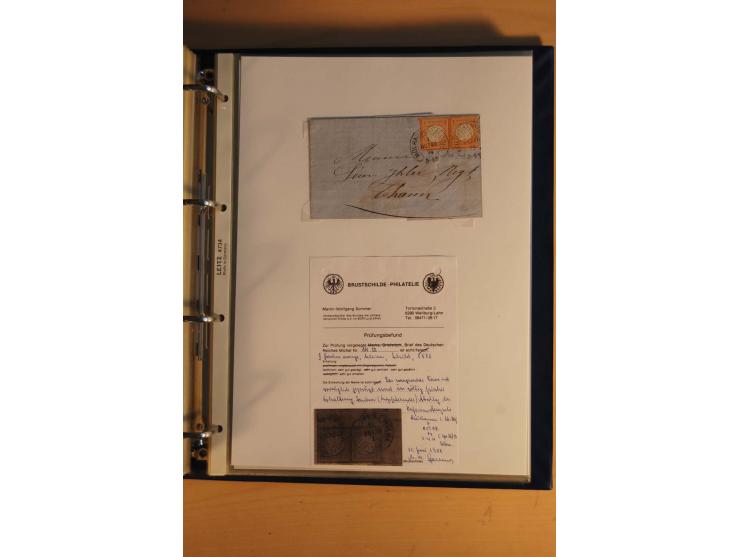 HUFEISENSTEMPEL: 1865/80 (ca.), sehr reichhaltige Sammlung auf losen Marken, Briefstücken und vielen Briefen, Karten, Ganzsac
