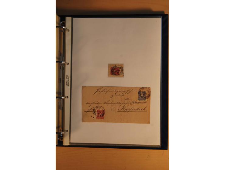 HUFEISENSTEMPEL: 1865/80 (ca.), sehr reichhaltige Sammlung auf losen Marken, Briefstücken und vielen Briefen, Karten, Ganzsac