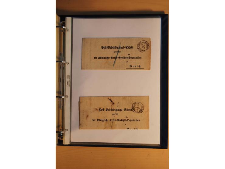 HUFEISENSTEMPEL: 1865/80 (ca.), sehr reichhaltige Sammlung auf losen Marken, Briefstücken und vielen Briefen, Karten, Ganzsac