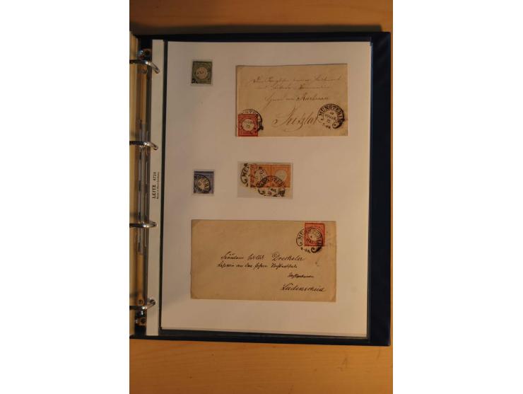 HUFEISENSTEMPEL: 1865/80 (ca.), sehr reichhaltige Sammlung auf losen Marken, Briefstücken und vielen Briefen, Karten, Ganzsac