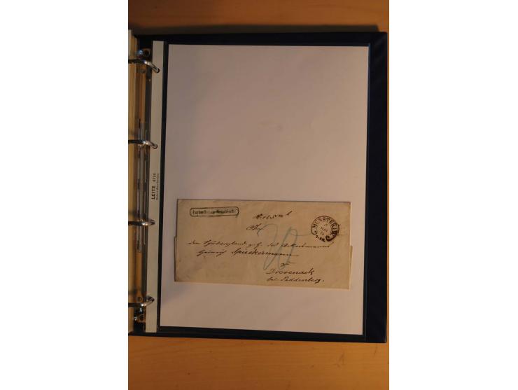 HUFEISENSTEMPEL: 1865/80 (ca.), sehr reichhaltige Sammlung auf losen Marken, Briefstücken und vielen Briefen, Karten, Ganzsac