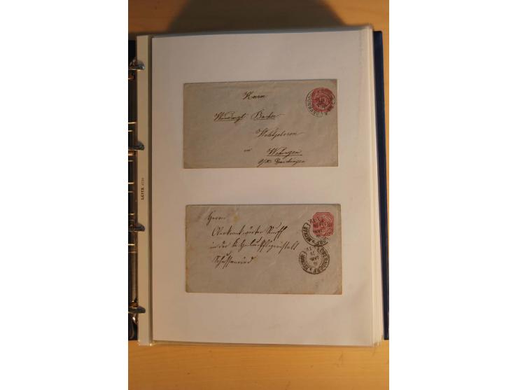 HUFEISENSTEMPEL: 1865/80 (ca.), sehr reichhaltige Sammlung auf losen Marken, Briefstücken und vielen Briefen, Karten, Ganzsac