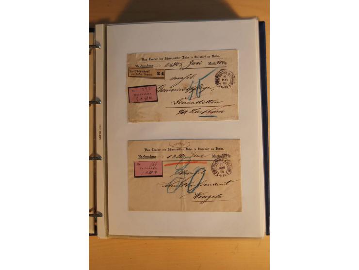 HUFEISENSTEMPEL: 1865/80 (ca.), sehr reichhaltige Sammlung auf losen Marken, Briefstücken und vielen Briefen, Karten, Ganzsac