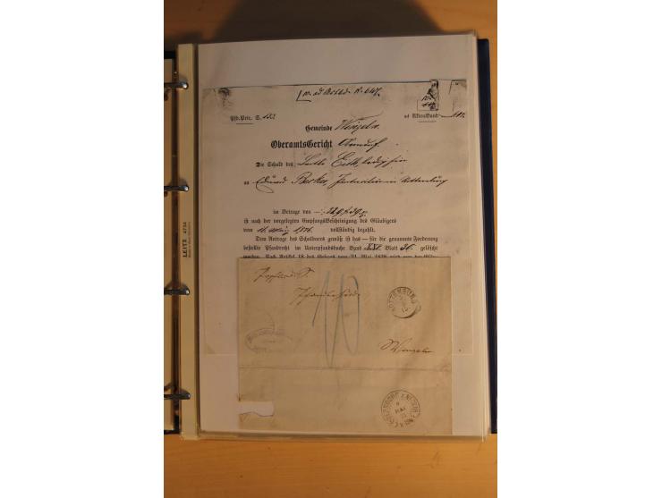 HUFEISENSTEMPEL: 1865/80 (ca.), sehr reichhaltige Sammlung auf losen Marken, Briefstücken und vielen Briefen, Karten, Ganzsac