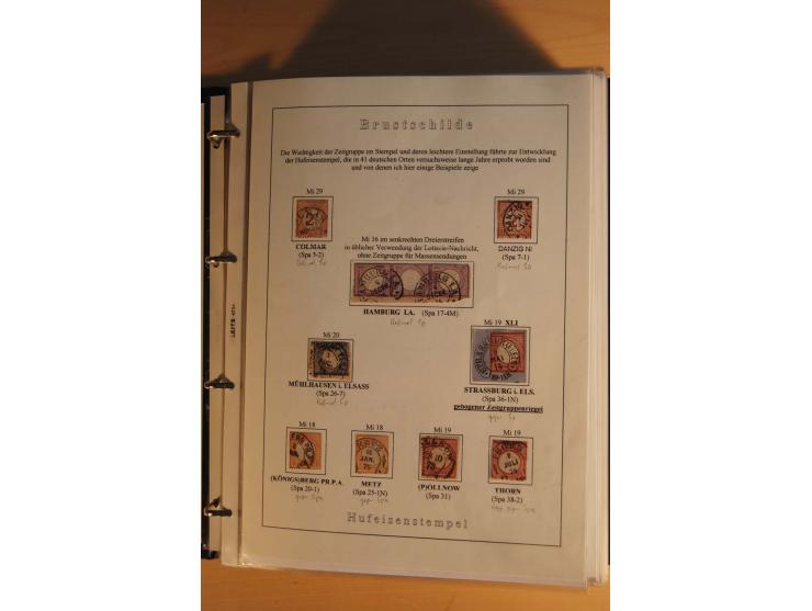 HUFEISENSTEMPEL: 1865/80 (ca.), sehr reichhaltige Sammlung auf losen Marken, Briefstücken und vielen Briefen, Karten, Ganzsac