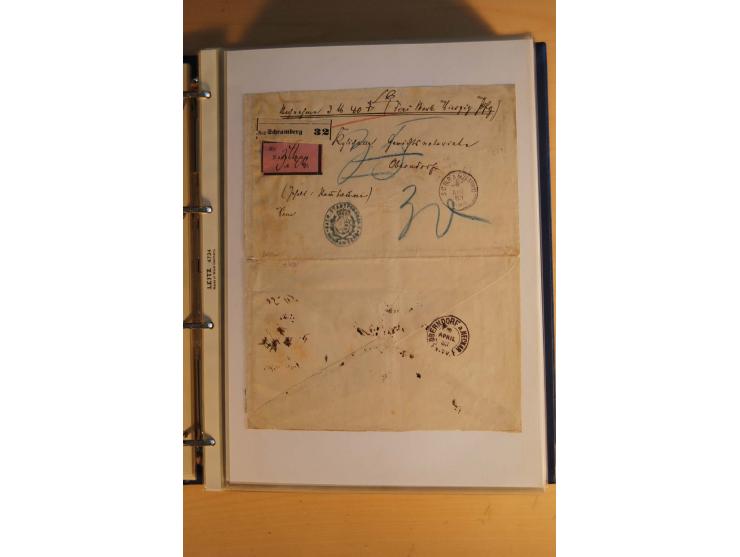 HUFEISENSTEMPEL: 1865/80 (ca.), sehr reichhaltige Sammlung auf losen Marken, Briefstücken und vielen Briefen, Karten, Ganzsac