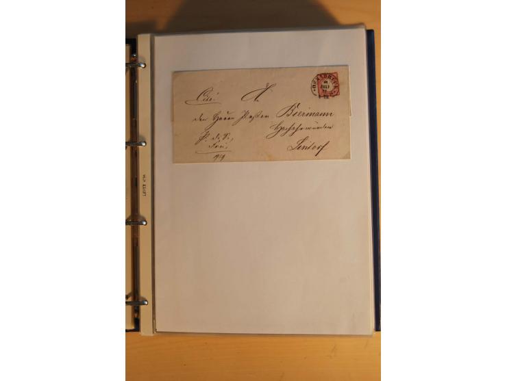 HUFEISENSTEMPEL: 1865/80 (ca.), sehr reichhaltige Sammlung auf losen Marken, Briefstücken und vielen Briefen, Karten, Ganzsac