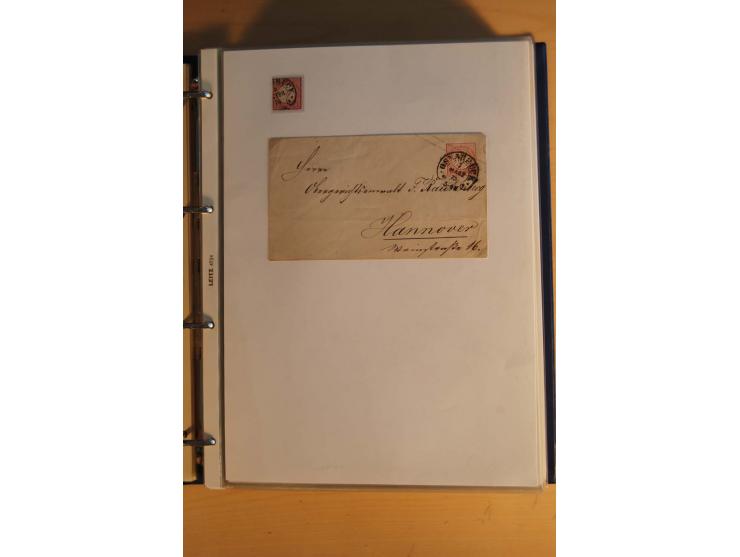 HUFEISENSTEMPEL: 1865/80 (ca.), sehr reichhaltige Sammlung auf losen Marken, Briefstücken und vielen Briefen, Karten, Ganzsac