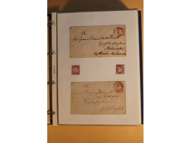 HUFEISENSTEMPEL: 1865/80 (ca.), sehr reichhaltige Sammlung auf losen Marken, Briefstücken und vielen Briefen, Karten, Ganzsac