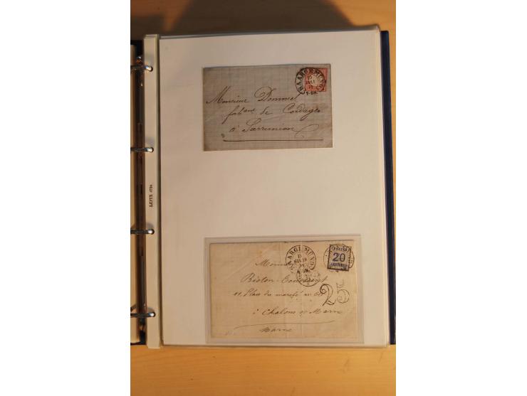 HUFEISENSTEMPEL: 1865/80 (ca.), sehr reichhaltige Sammlung auf losen Marken, Briefstücken und vielen Briefen, Karten, Ganzsac