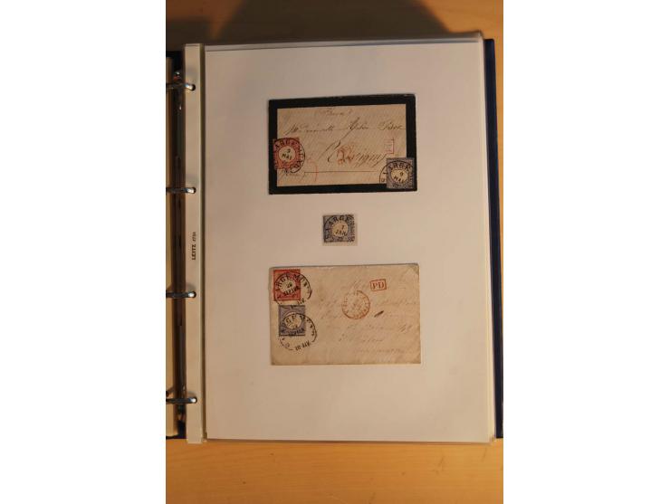 HUFEISENSTEMPEL: 1865/80 (ca.), sehr reichhaltige Sammlung auf losen Marken, Briefstücken und vielen Briefen, Karten, Ganzsac