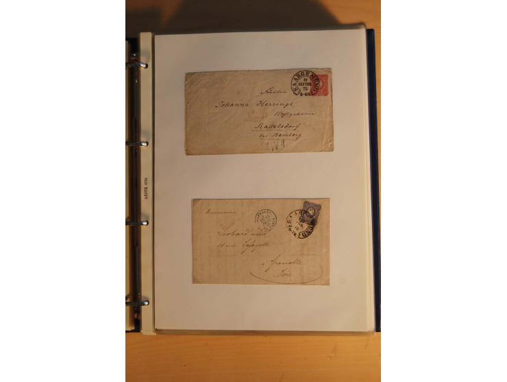 HUFEISENSTEMPEL: 1865/80 (ca.), sehr reichhaltige Sammlung auf losen Marken, Briefstücken und vielen Briefen, Karten, Ganzsac