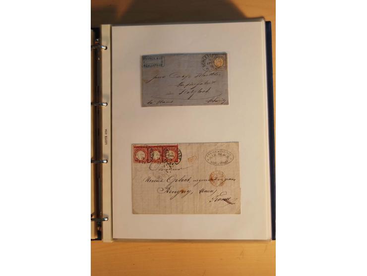 HUFEISENSTEMPEL: 1865/80 (ca.), sehr reichhaltige Sammlung auf losen Marken, Briefstücken und vielen Briefen, Karten, Ganzsac