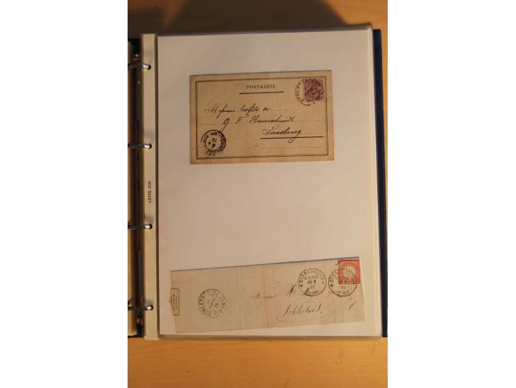 HUFEISENSTEMPEL: 1865/80 (ca.), sehr reichhaltige Sammlung auf losen Marken, Briefstücken und vielen Briefen, Karten, Ganzsac