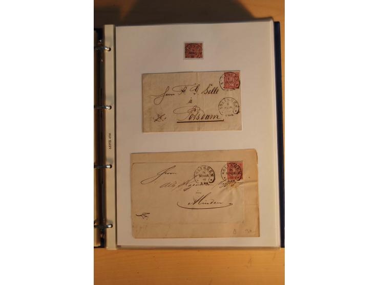 HUFEISENSTEMPEL: 1865/80 (ca.), sehr reichhaltige Sammlung auf losen Marken, Briefstücken und vielen Briefen, Karten, Ganzsac