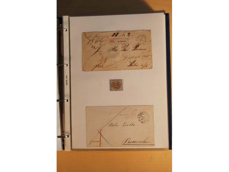HUFEISENSTEMPEL: 1865/80 (ca.), sehr reichhaltige Sammlung auf losen Marken, Briefstücken und vielen Briefen, Karten, Ganzsac