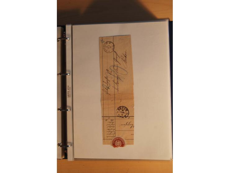 HUFEISENSTEMPEL: 1865/80 (ca.), sehr reichhaltige Sammlung auf losen Marken, Briefstücken und vielen Briefen, Karten, Ganzsac