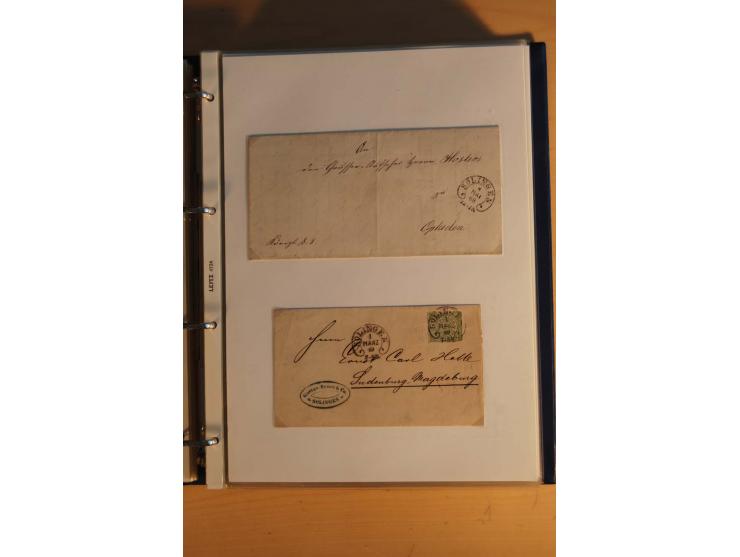 HUFEISENSTEMPEL: 1865/80 (ca.), sehr reichhaltige Sammlung auf losen Marken, Briefstücken und vielen Briefen, Karten, Ganzsac