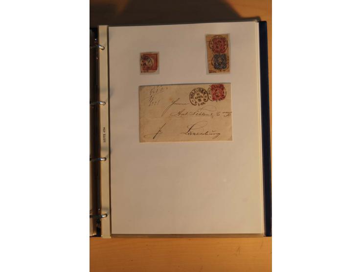 HUFEISENSTEMPEL: 1865/80 (ca.), sehr reichhaltige Sammlung auf losen Marken, Briefstücken und vielen Briefen, Karten, Ganzsac