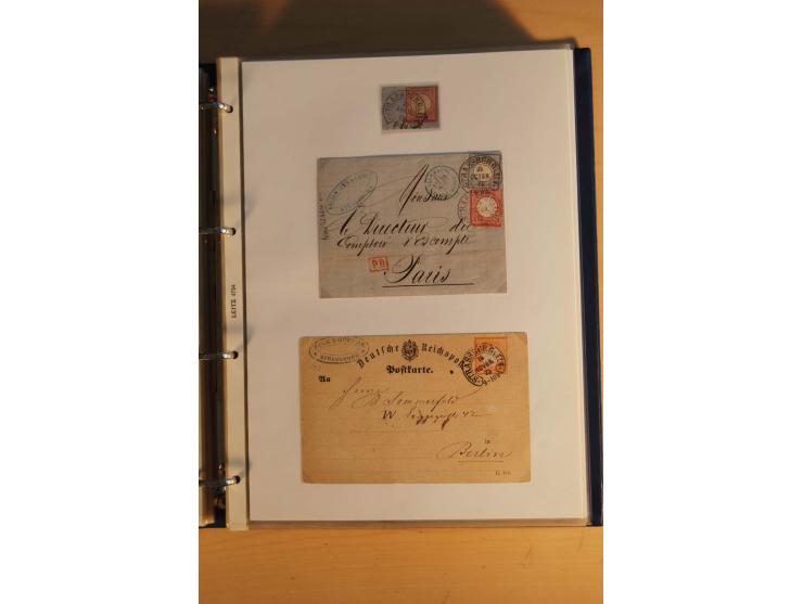 HUFEISENSTEMPEL: 1865/80 (ca.), sehr reichhaltige Sammlung auf losen Marken, Briefstücken und vielen Briefen, Karten, Ganzsac