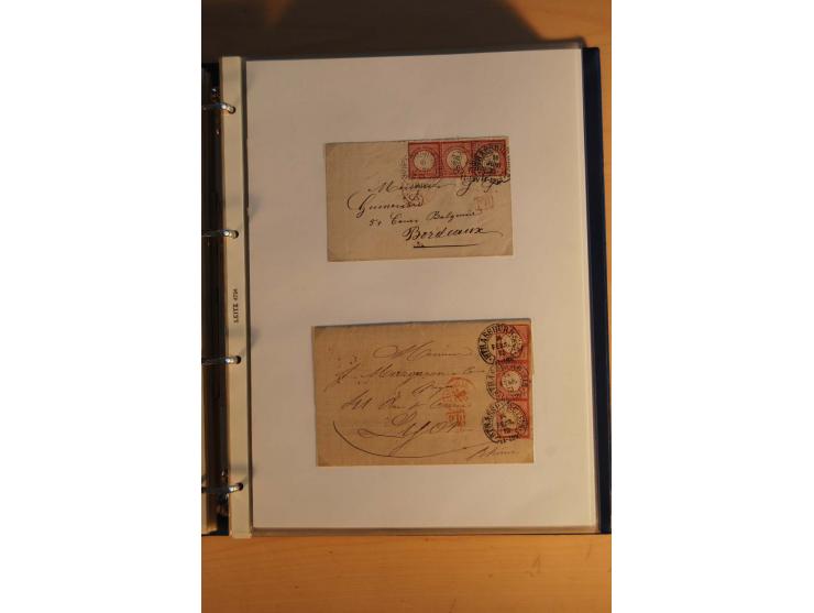 HUFEISENSTEMPEL: 1865/80 (ca.), sehr reichhaltige Sammlung auf losen Marken, Briefstücken und vielen Briefen, Karten, Ganzsac