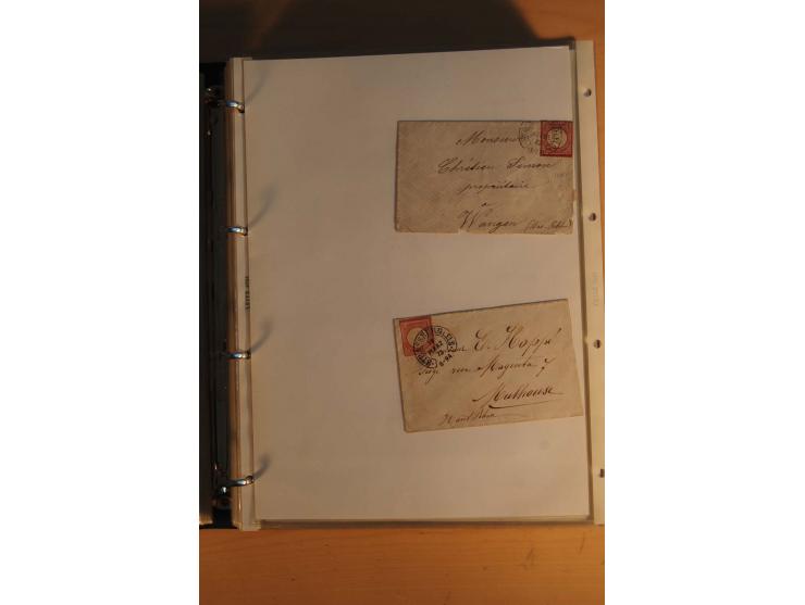 HUFEISENSTEMPEL: 1865/80 (ca.), sehr reichhaltige Sammlung auf losen Marken, Briefstücken und vielen Briefen, Karten, Ganzsac