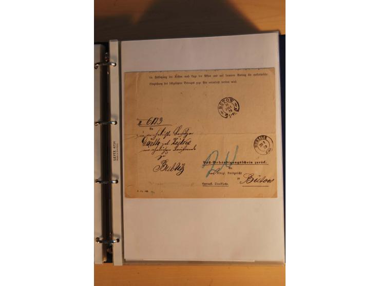 HUFEISENSTEMPEL: 1865/80 (ca.), sehr reichhaltige Sammlung auf losen Marken, Briefstücken und vielen Briefen, Karten, Ganzsac