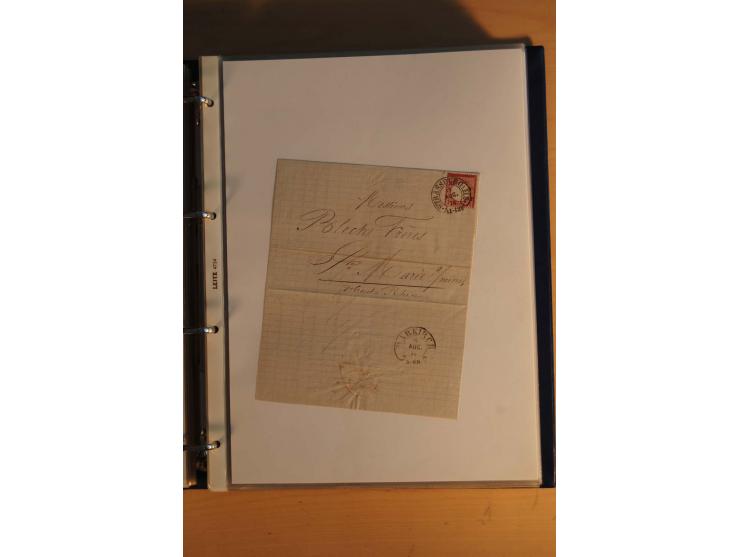 HUFEISENSTEMPEL: 1865/80 (ca.), sehr reichhaltige Sammlung auf losen Marken, Briefstücken und vielen Briefen, Karten, Ganzsac