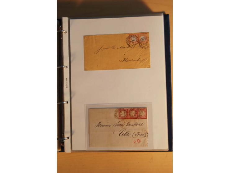 HUFEISENSTEMPEL: 1865/80 (ca.), sehr reichhaltige Sammlung auf losen Marken, Briefstücken und vielen Briefen, Karten, Ganzsac