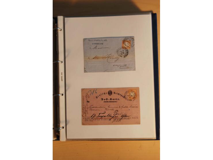 HUFEISENSTEMPEL: 1865/80 (ca.), sehr reichhaltige Sammlung auf losen Marken, Briefstücken und vielen Briefen, Karten, Ganzsac