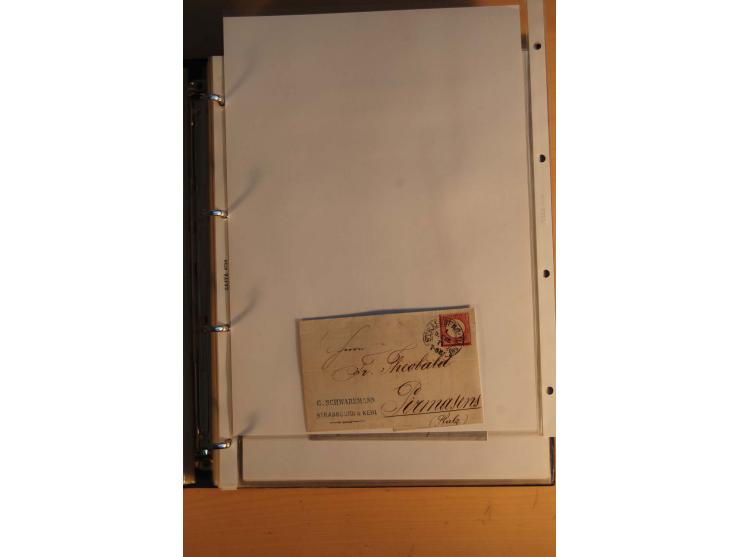 HUFEISENSTEMPEL: 1865/80 (ca.), sehr reichhaltige Sammlung auf losen Marken, Briefstücken und vielen Briefen, Karten, Ganzsac