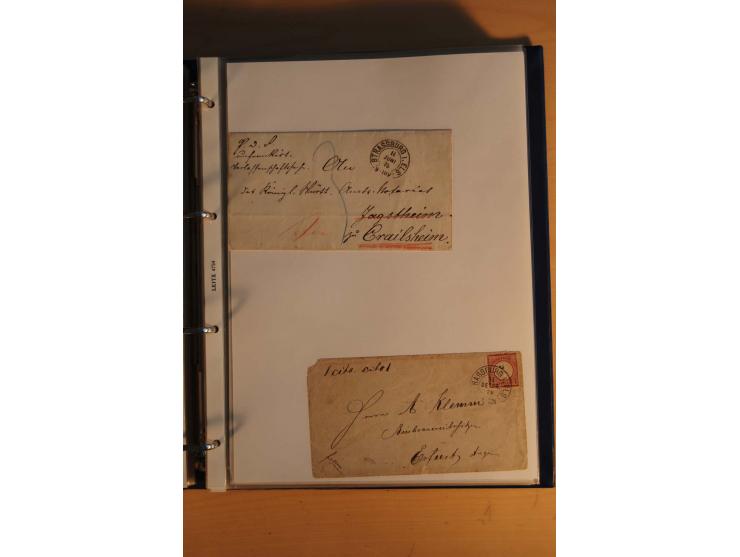 HUFEISENSTEMPEL: 1865/80 (ca.), sehr reichhaltige Sammlung auf losen Marken, Briefstücken und vielen Briefen, Karten, Ganzsac