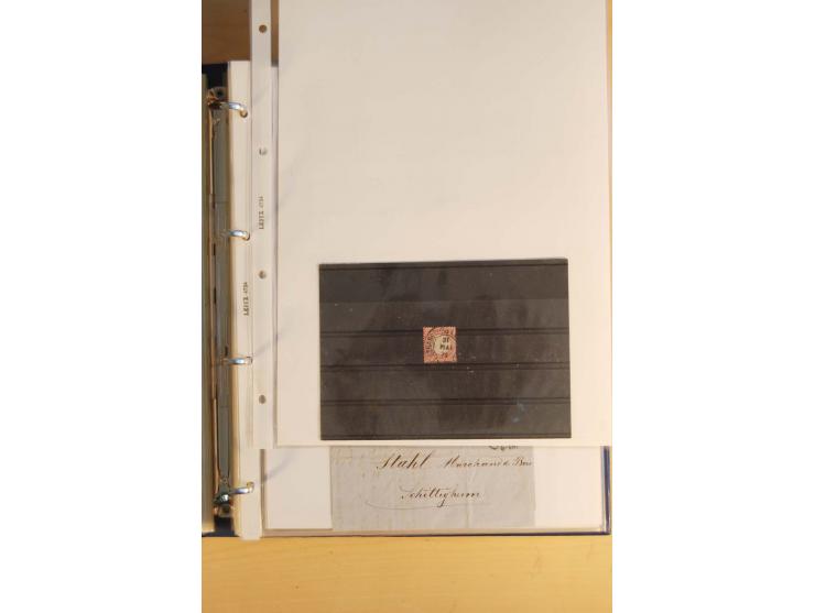 HUFEISENSTEMPEL: 1865/80 (ca.), sehr reichhaltige Sammlung auf losen Marken, Briefstücken und vielen Briefen, Karten, Ganzsac
