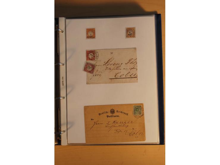 HUFEISENSTEMPEL: 1865/80 (ca.), sehr reichhaltige Sammlung auf losen Marken, Briefstücken und vielen Briefen, Karten, Ganzsac
