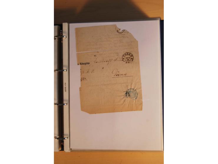 HUFEISENSTEMPEL: 1865/80 (ca.), sehr reichhaltige Sammlung auf losen Marken, Briefstücken und vielen Briefen, Karten, Ganzsac