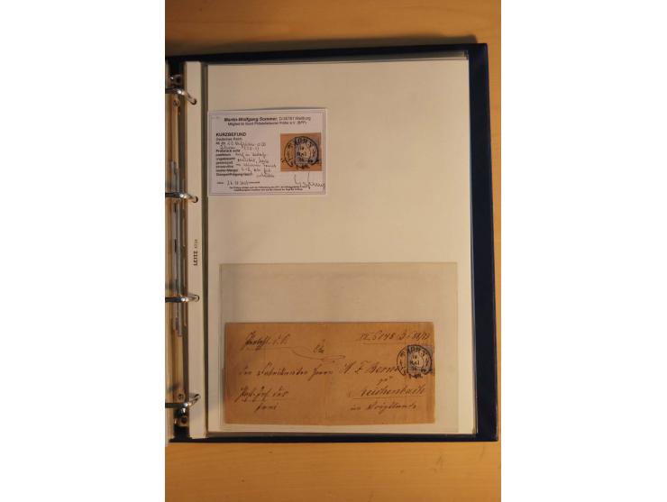 HUFEISENSTEMPEL: 1865/80 (ca.), sehr reichhaltige Sammlung auf losen Marken, Briefstücken und vielen Briefen, Karten, Ganzsac