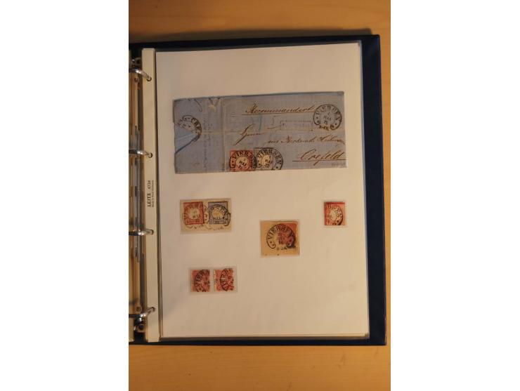 HUFEISENSTEMPEL: 1865/80 (ca.), sehr reichhaltige Sammlung auf losen Marken, Briefstücken und vielen Briefen, Karten, Ganzsac